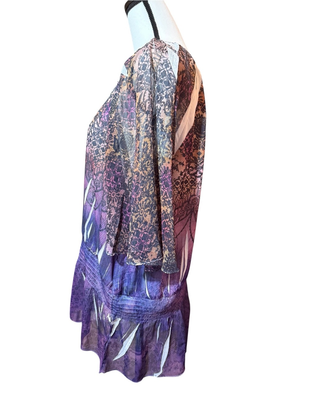Style & Co. Purple Ombre Lace-Print Scoop Neck Tunic, size XL - Picture 2 of 8